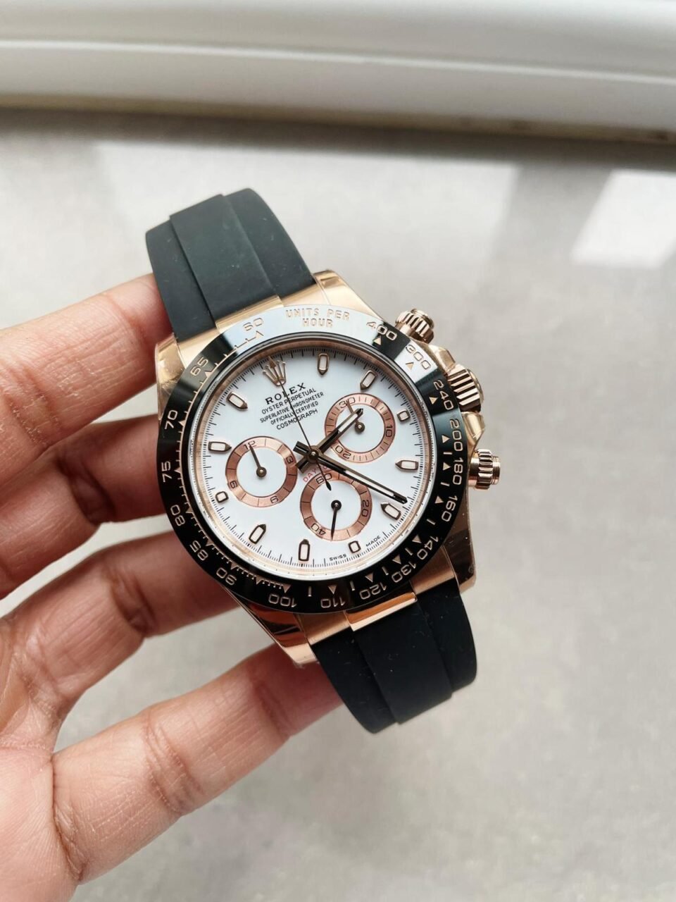 Daytona 116515 RG BTF 1:1 Best Edition White Dial on Oysterflex Rubber Strap SA4130 - Image 6