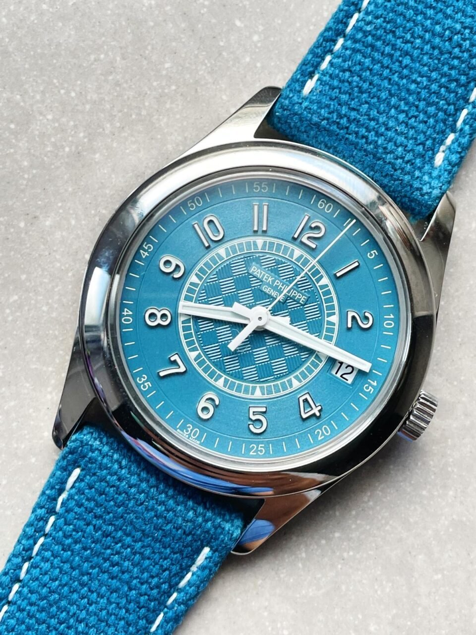 Calatrava 6007A-001 SS ZF 1:1 Best Edition Blue Dial on Blue Leather Strap A324CS - Image 3
