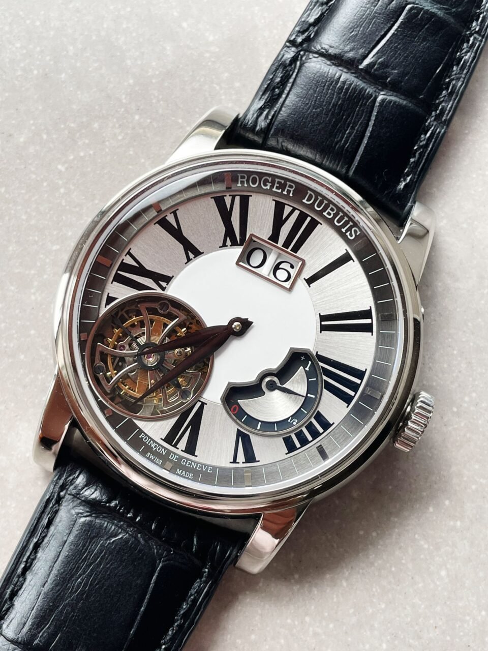 RB HOMMAGE TOURBILLON RDDBHO0558 WHITE DIAL ON BLACK LEATHER STRAP. - Image 10