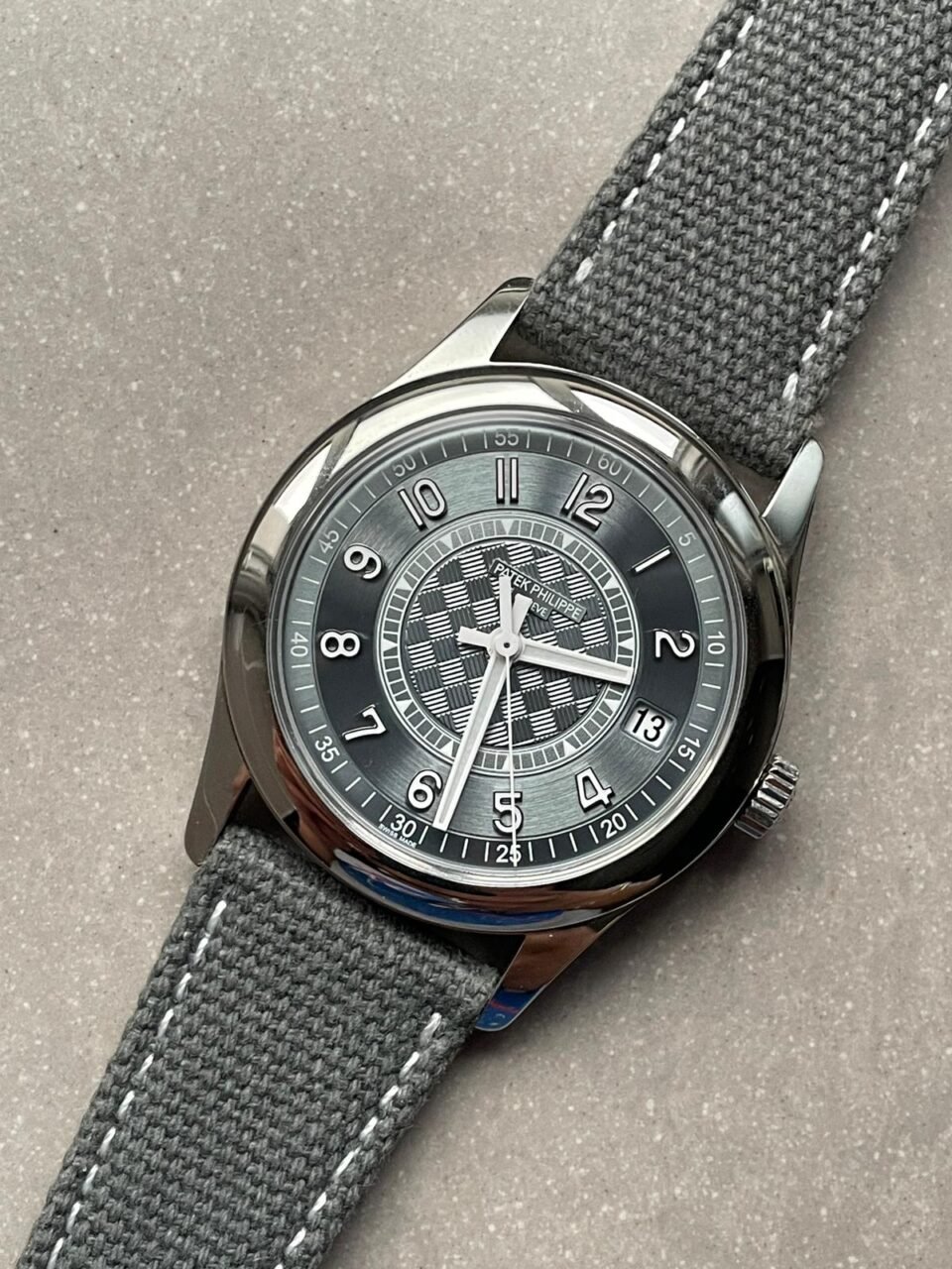 Calatrava 6007A-001 SS ZF 1:1 Best Edition Grey Dial on Grey Leather Strap A324CS - Image 8
