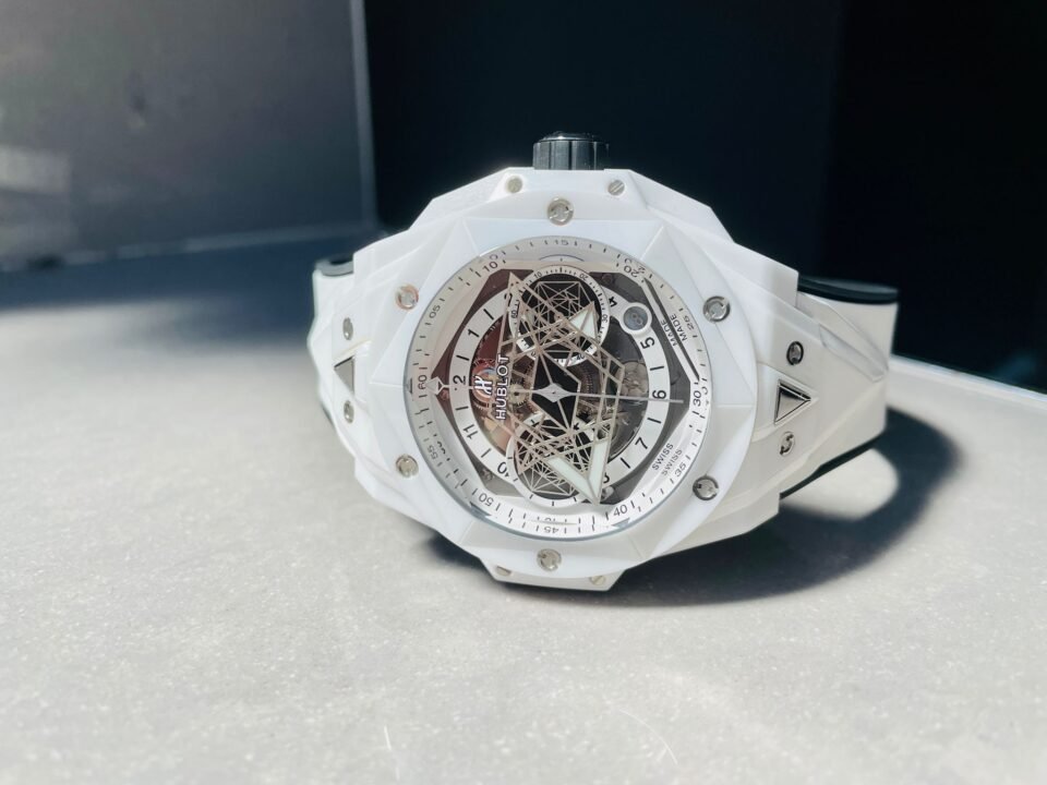 Big Bang Sang Bleu II White Ceramic BBF Best Edition on White Rubber Strap A1240 - Image 2
