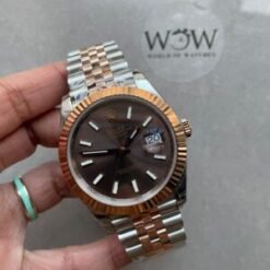 DateJust 41 126331 RG Fluted Bezel KING 1:1 Best Edition 904L Steel Brown Stick Dial on Jubilee Bracelet VR3235