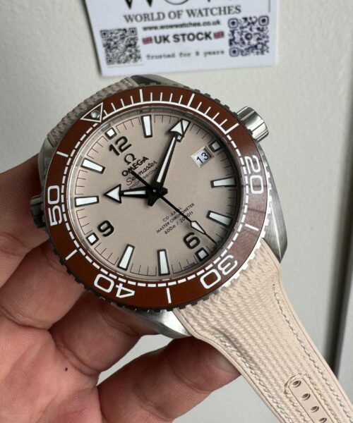 Planet Ocean 600M 43.5mm Bronze Color Ceramic Bezel SS VSF 1:1 Best Edition Sand-Blasted Beige Dial and Rubber Strap A8900