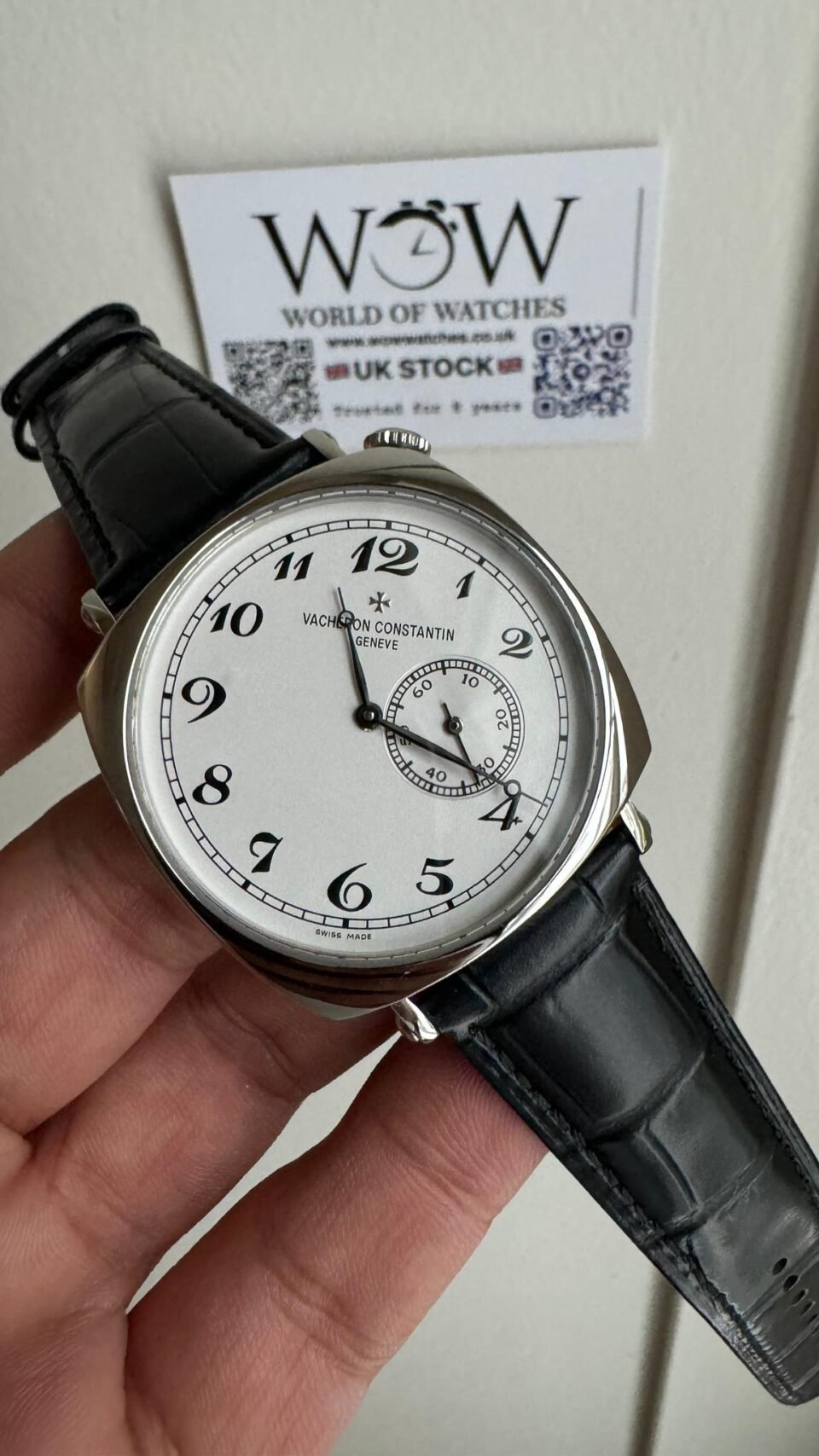 Vacheron Constantin Historiques 40mm American 1921 Black leather White dial SS case Manual winding