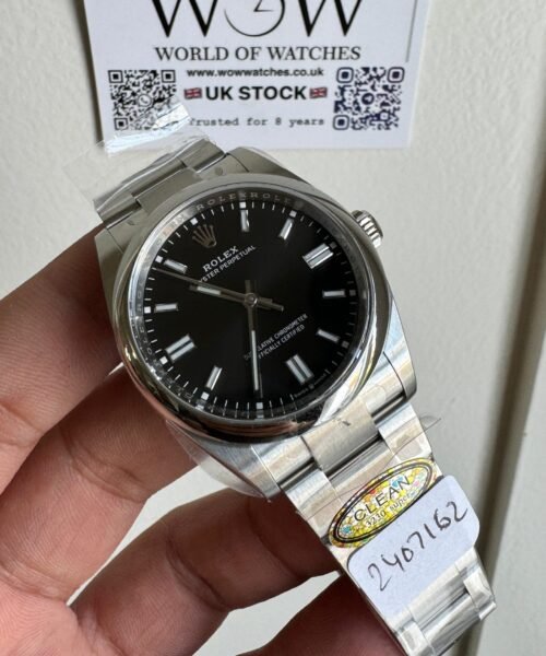 Oyster Perpetual 36mm 126000 904L SS Black Dial Sticks on SS Oyster Bracelet Clean VR3230