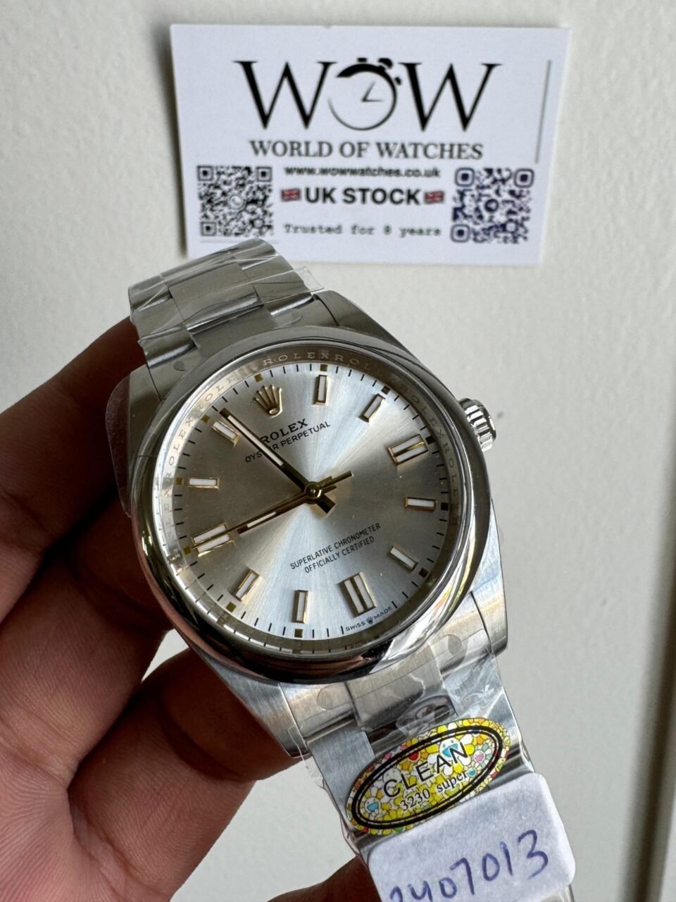 Oyster Perpetual 36mm 126000 904L SS Silver Dial Sticks on SS Oyster Bracelet Clean VR3230