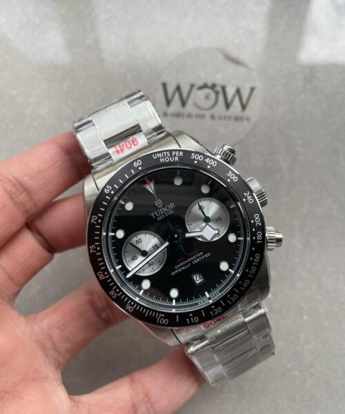 Black Bay Chrono SS TWS 1:1 Reverse Panda Best Edition Black Dial on SS Bracelet A7750