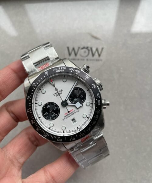 Black Bay Chrono SS TWS 1:1 Panda Best Edition White Dial on SS Bracelet A7750