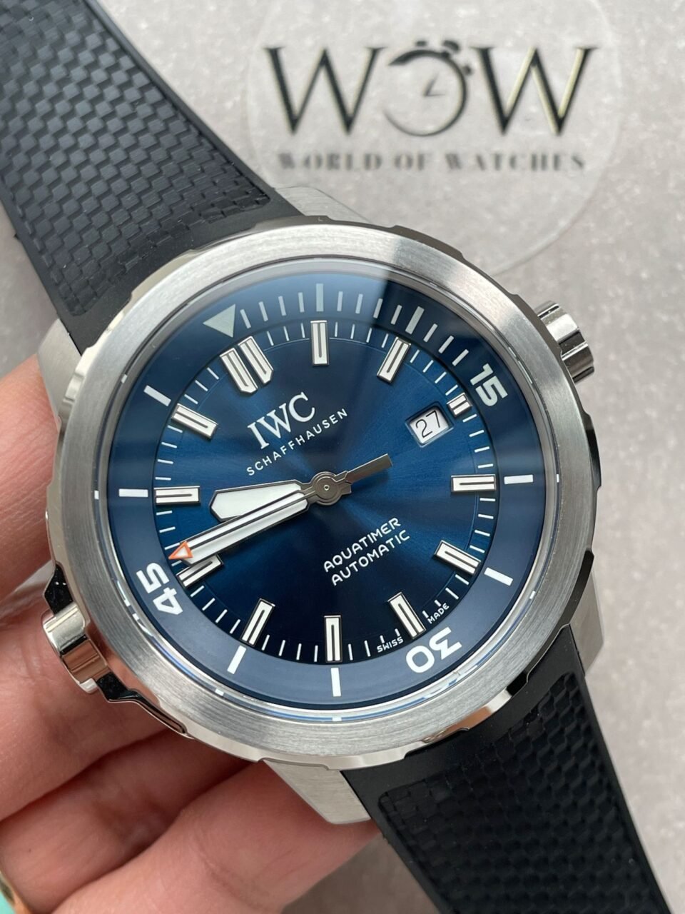 Aquatimer SS IW3290 V6SF 1:1 Best Edition Blue Dial on rubber Bracelet A2892 - Image 3