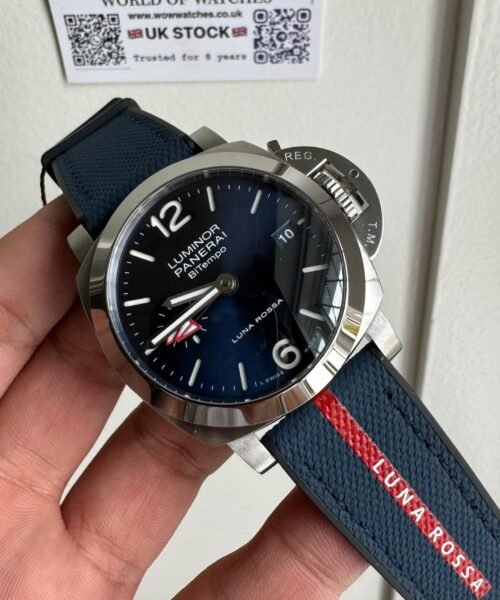 PAM1404 Z GMT SS VSF 1:1 Best Edition Blue Dial on Blue Rubber Strap Asian P900