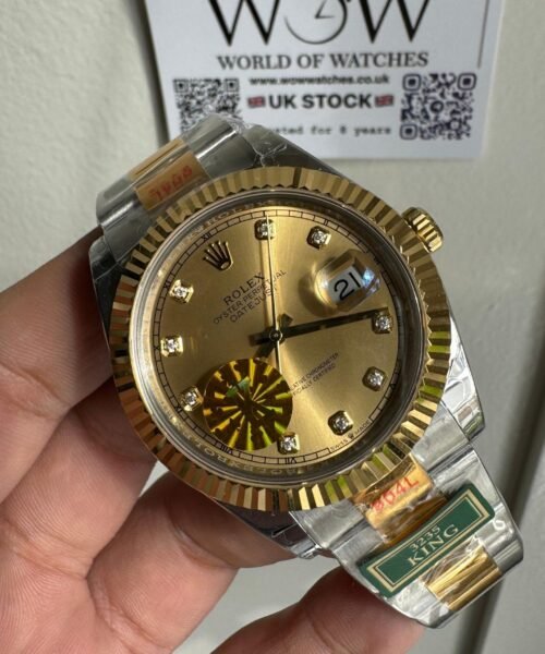 DateJust 41 126331 Fluted Bezel KING 1:1 Best Edition 904L Steel Yellow Diamonds Dial on oyster Bracelet VR3235