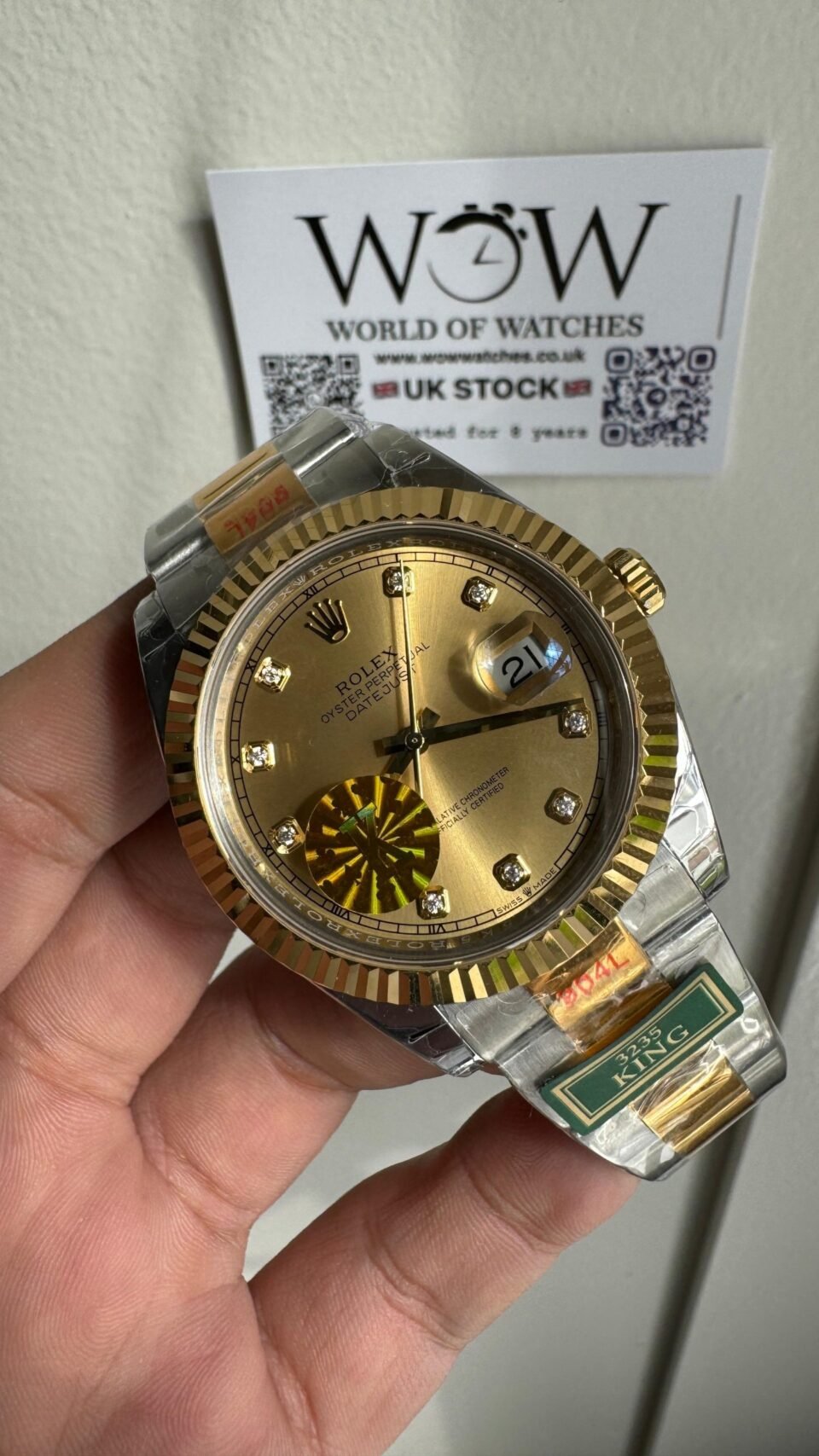 DateJust 41 126331 Fluted Bezel KING 1:1 Best Edition 904L Steel Yellow Diamonds Dial on oyster Bracelet VR3235