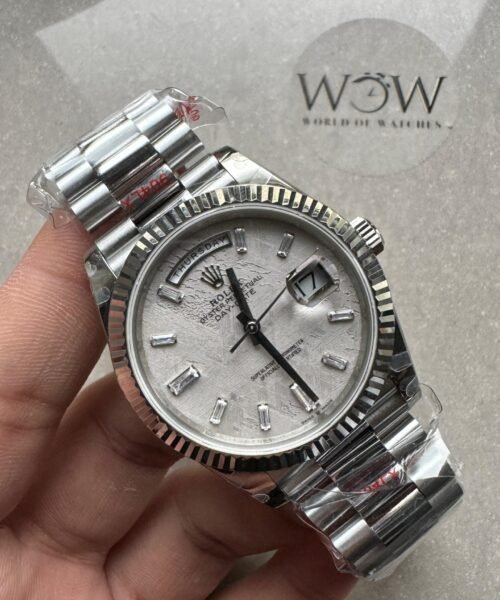 Day-Date 40mm 904L SS Meteorite Dial Diam on President Bracelet QF VR3255