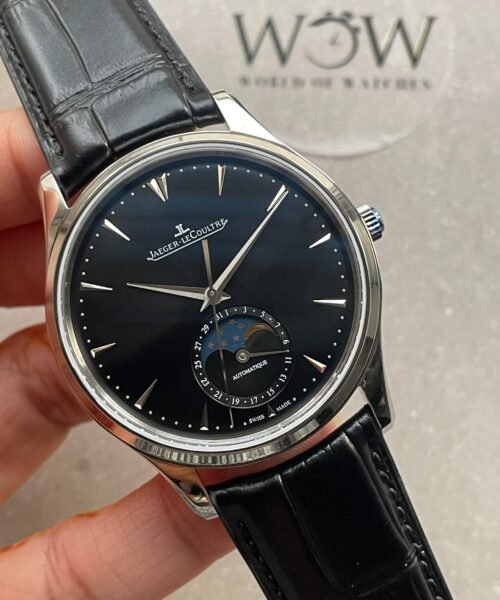 Master Ultra Thin Moon SS Black Dial on Black Leather Strap GF V4 MY9015