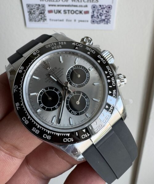 Daytona 116519 904L SS Grey Dial on Rubber Strap QF Asia 4130
