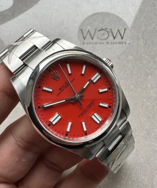 Oyster Perpetual 124300 41mm 904L Clean 1:1 Best Edition Red Dial On SS Bracelet VR3230