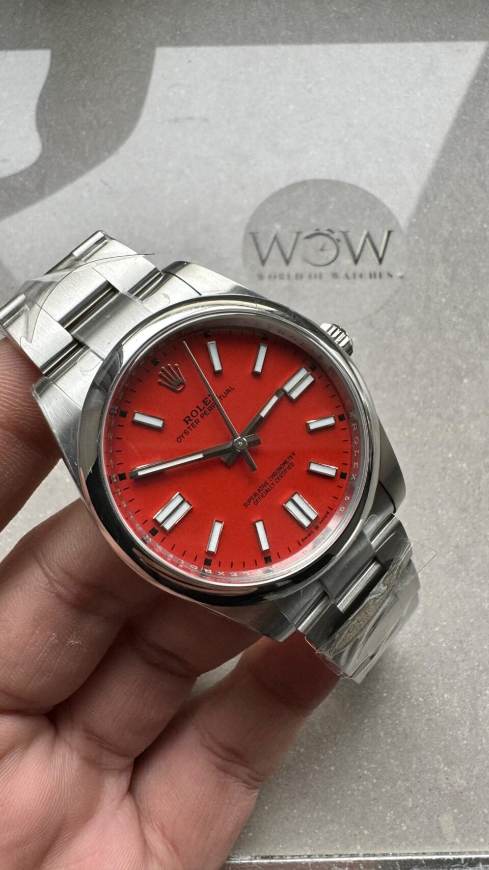 Oyster Perpetual 124300 41mm 904L Clean 1:1 Best Edition Red Dial On SS Bracelet VR3230