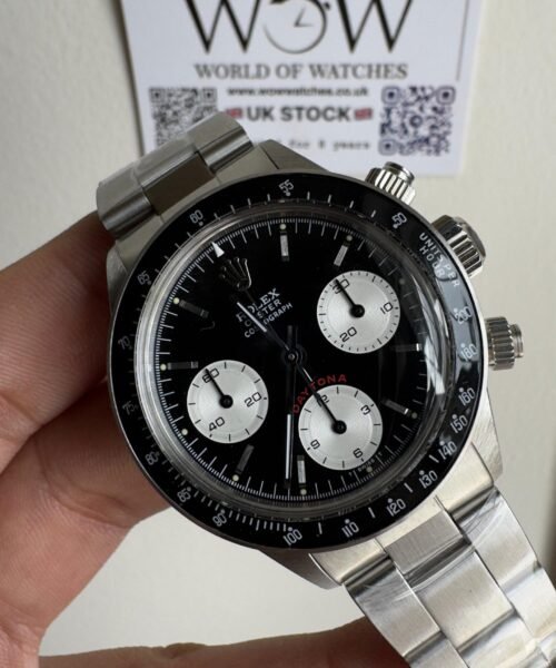 Daytona 6263 SS JKF Best Edition Black Dial White Subdials Black Tachymeter Bezel on SS Bracelet Venus 75