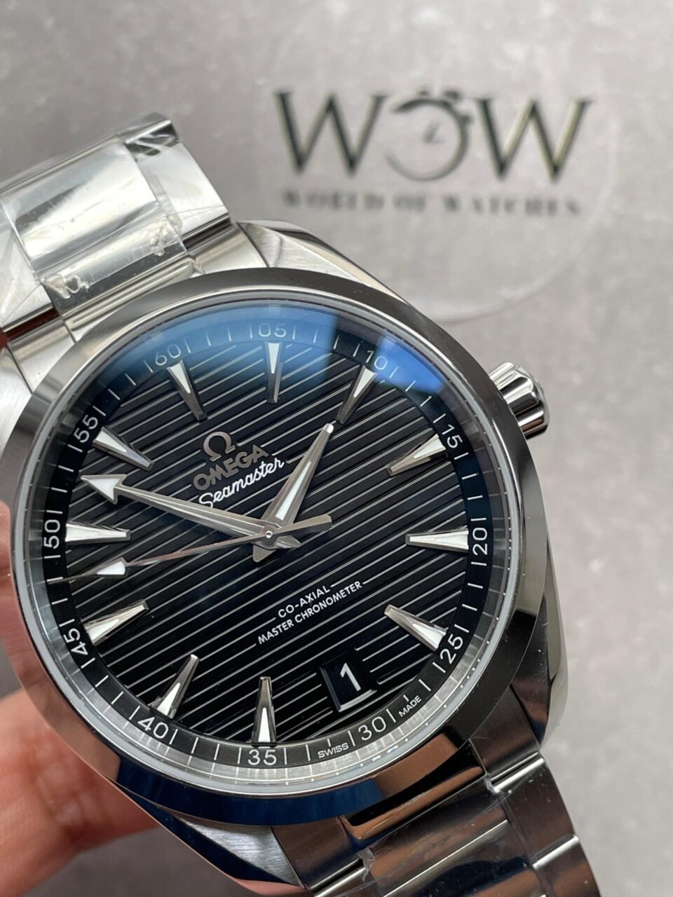 AQUA TERRA 150M MASTER CHRONOMETERS VSF 1:1 BEST EDITION BLACK DIAL SILVER SECOND HAND ON SS BRACELET A8900 - Image 2