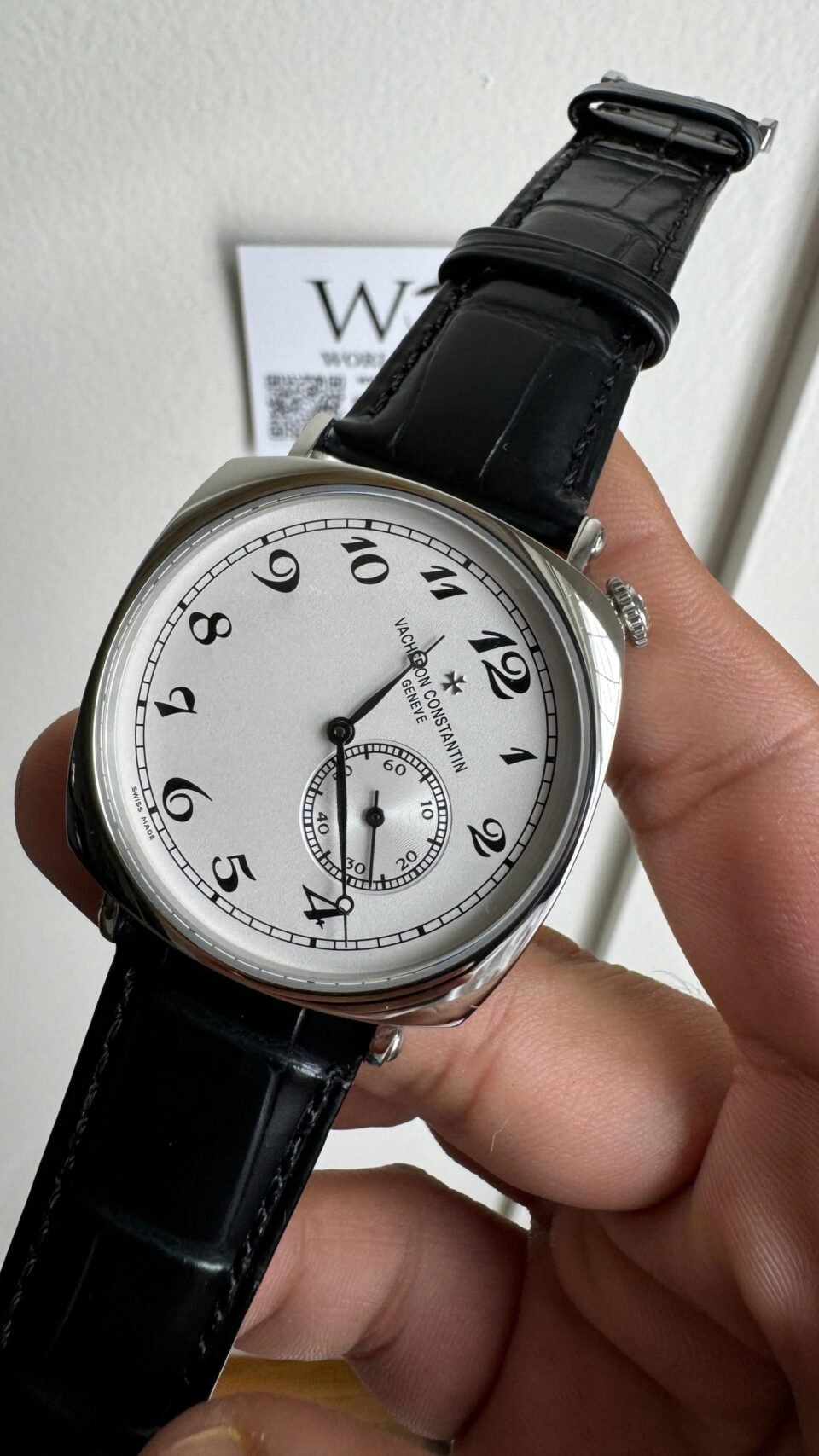 Vacheron Constantin Historiques 40mm American 1921 Black leather White dial SS case Manual winding - Image 3