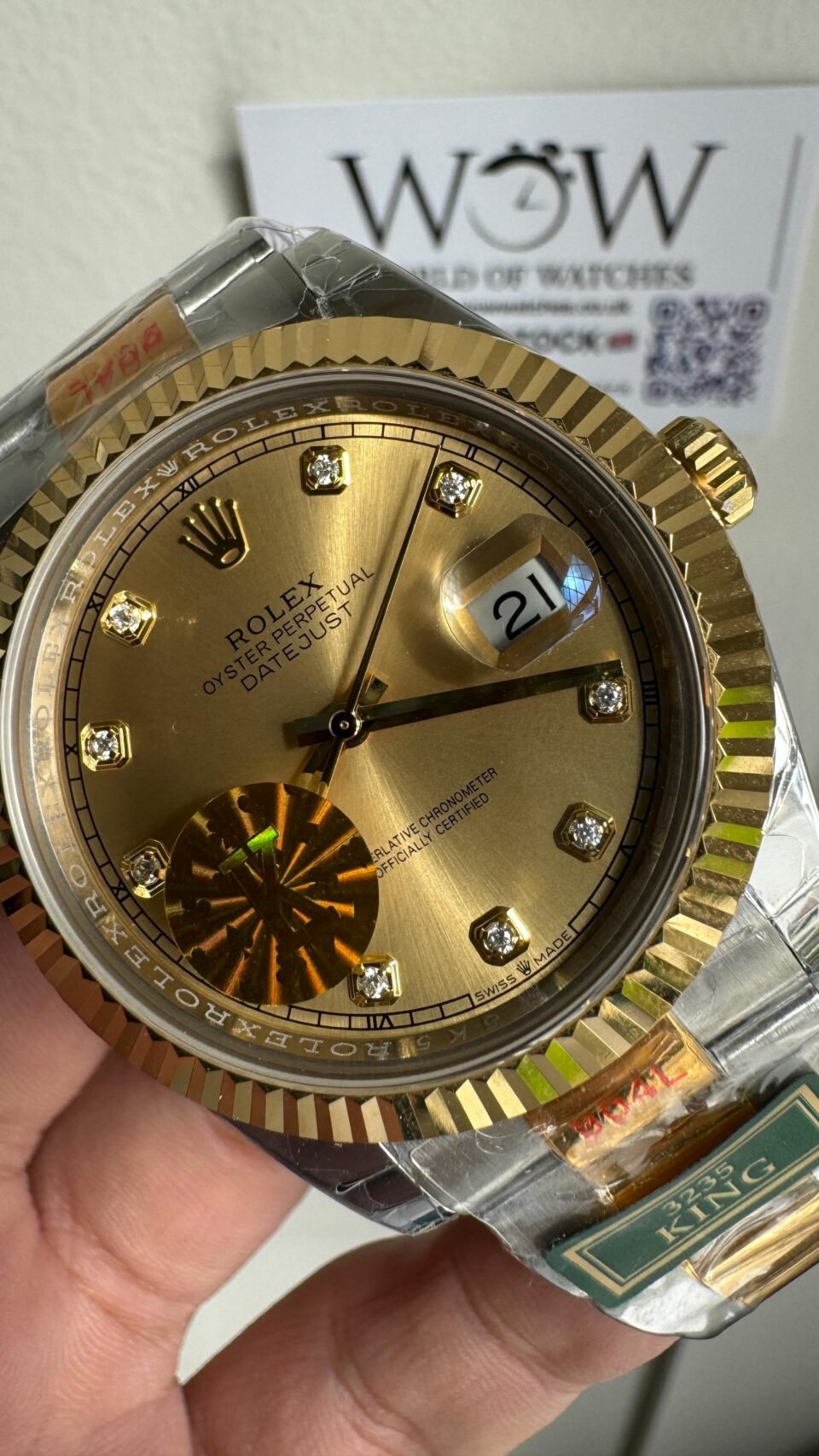 DateJust 41 126331 Fluted Bezel KING 1:1 Best Edition 904L Steel Yellow Diamonds Dial on oyster Bracelet VR3235 - Image 4