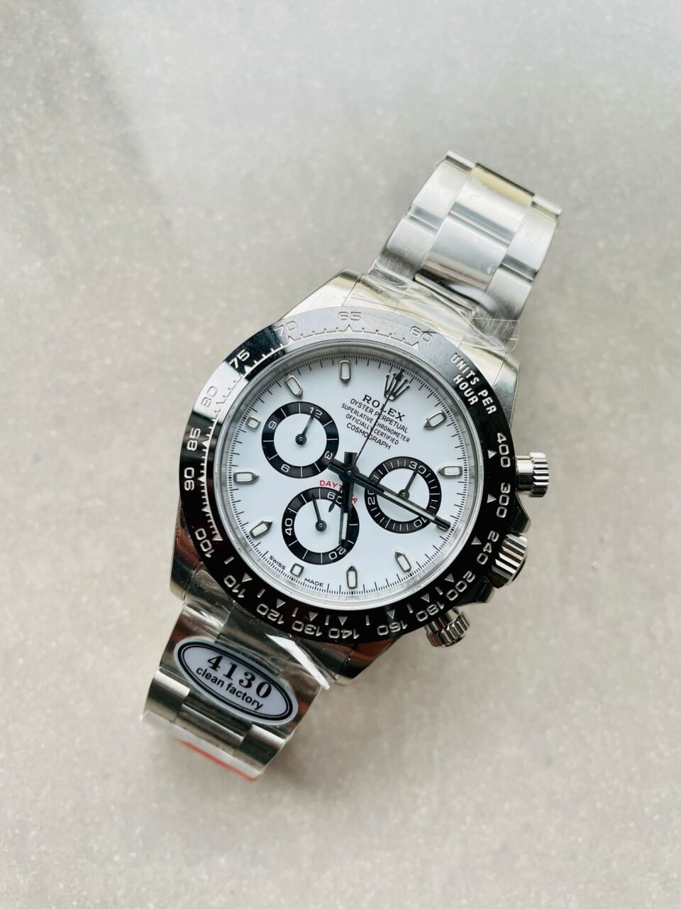 Daytona 116500 1:1 PANDA Best Edition CF 904L SS Case and Bracelet White Dial CLEAN FACTORY - Image 2