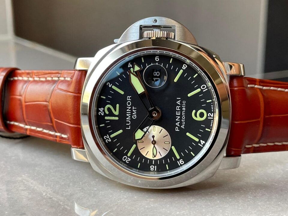 Luminor GMT 44mm PAM00088 SS Black Dial on Leather Strap VSF A7750 pam088 - Image 7