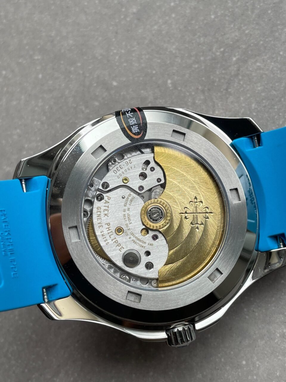 Aquanaut 5168G 42mm SS 3KF 1:1 Best Edition Black Dial on Light Blue Rubber Strap A324 V2 - Image 7