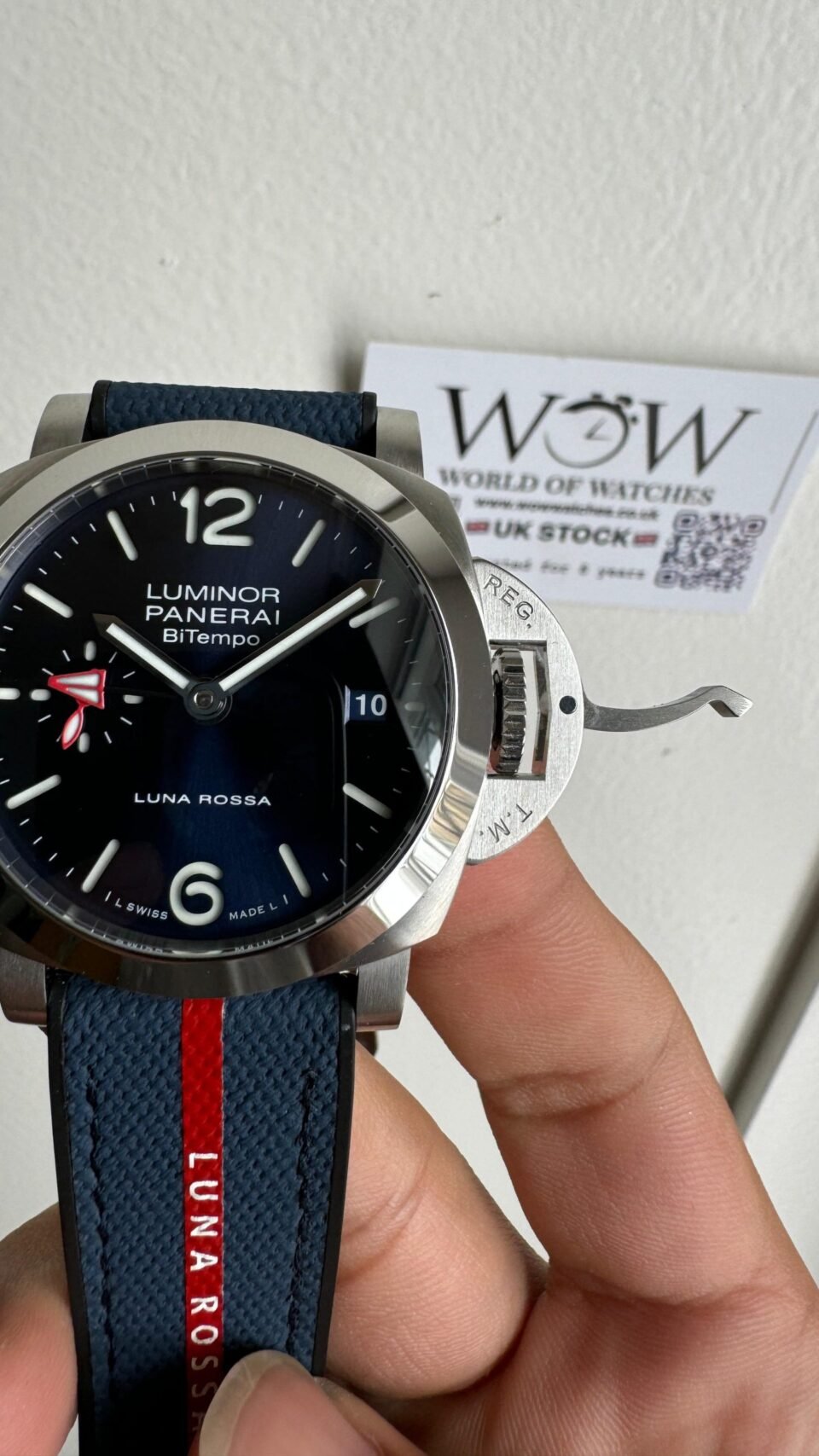 PAM1404 Z GMT SS VSF 1:1 Best Edition Blue Dial on Blue Rubber Strap Asian P900 - Image 2