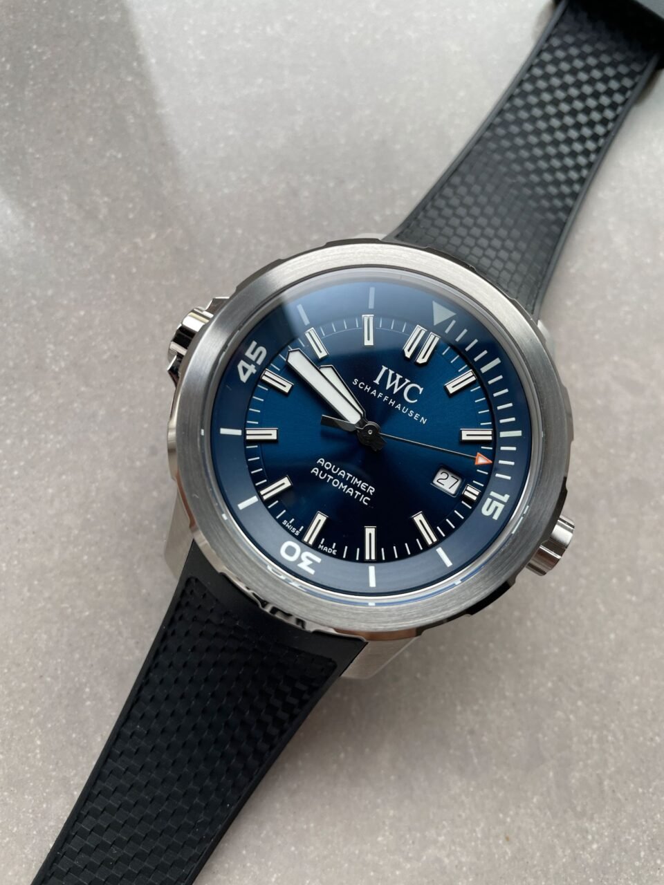 Aquatimer SS IW3290 V6SF 1:1 Best Edition Blue Dial on rubber Bracelet A2892 - Image 2