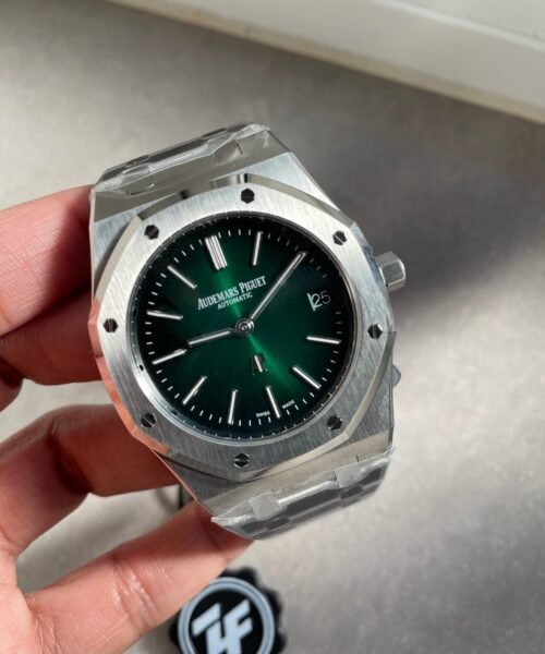 Royal Oak 39mm 16202 “50th Anniversary” SS ZF 1:1 Best Edition Green Textured Dial on SS Bracelet A7121