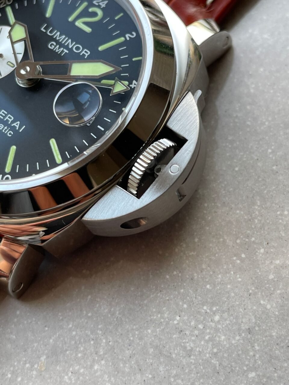 Luminor GMT 44mm PAM00088 SS Black Dial on Leather Strap VSF A7750 pam088 - Image 9