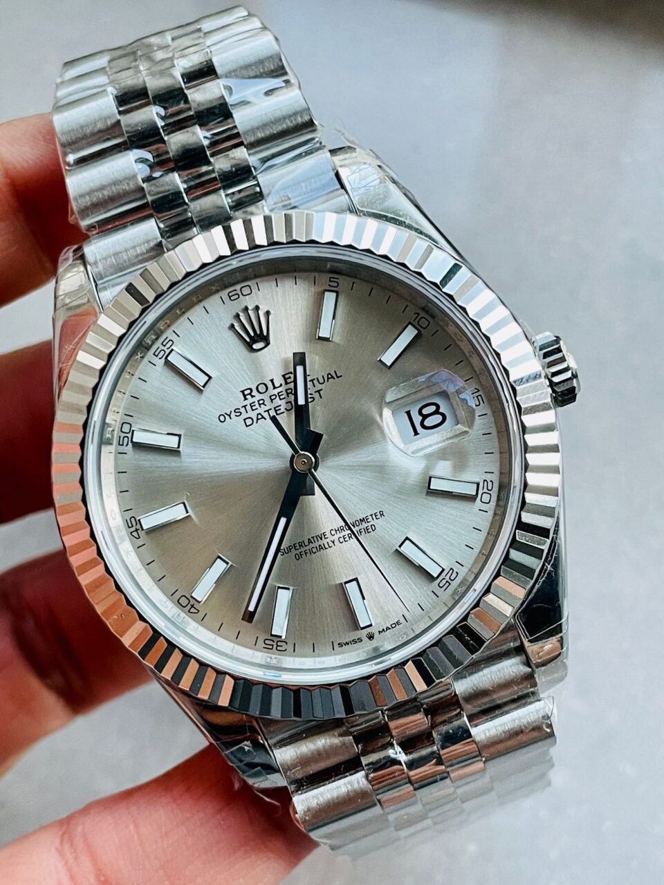 DateJust 41 SS VS Factory 1:1 Best Edition 904L Steel Silver Dial on SS Jubilee bracelet - Image 4
