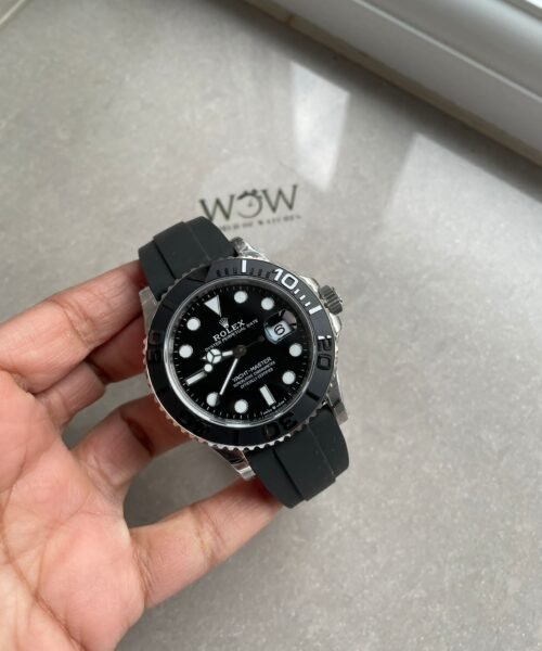 Yacht-Master 42mm 226659 VSF 1:1 Best Edition 3D Black Dial SS case Black Ceramic Bezel on Black Rubber Strap VS3235