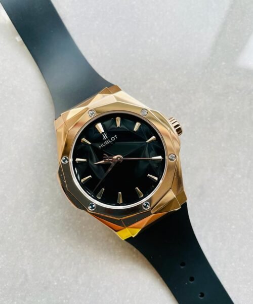 Big BangClassic Fusion Orlinski RG APSF 1:1 Best Edtion Facetd Black Dial on Black Rubber Strap A2892 to HUB1100