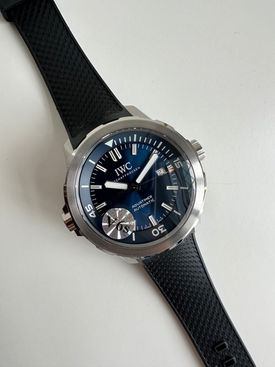 Aquatimer SS IW3290 V6SF 1:1 Best Edition Blue Dial on rubber Bracelet A2892 - Image 6