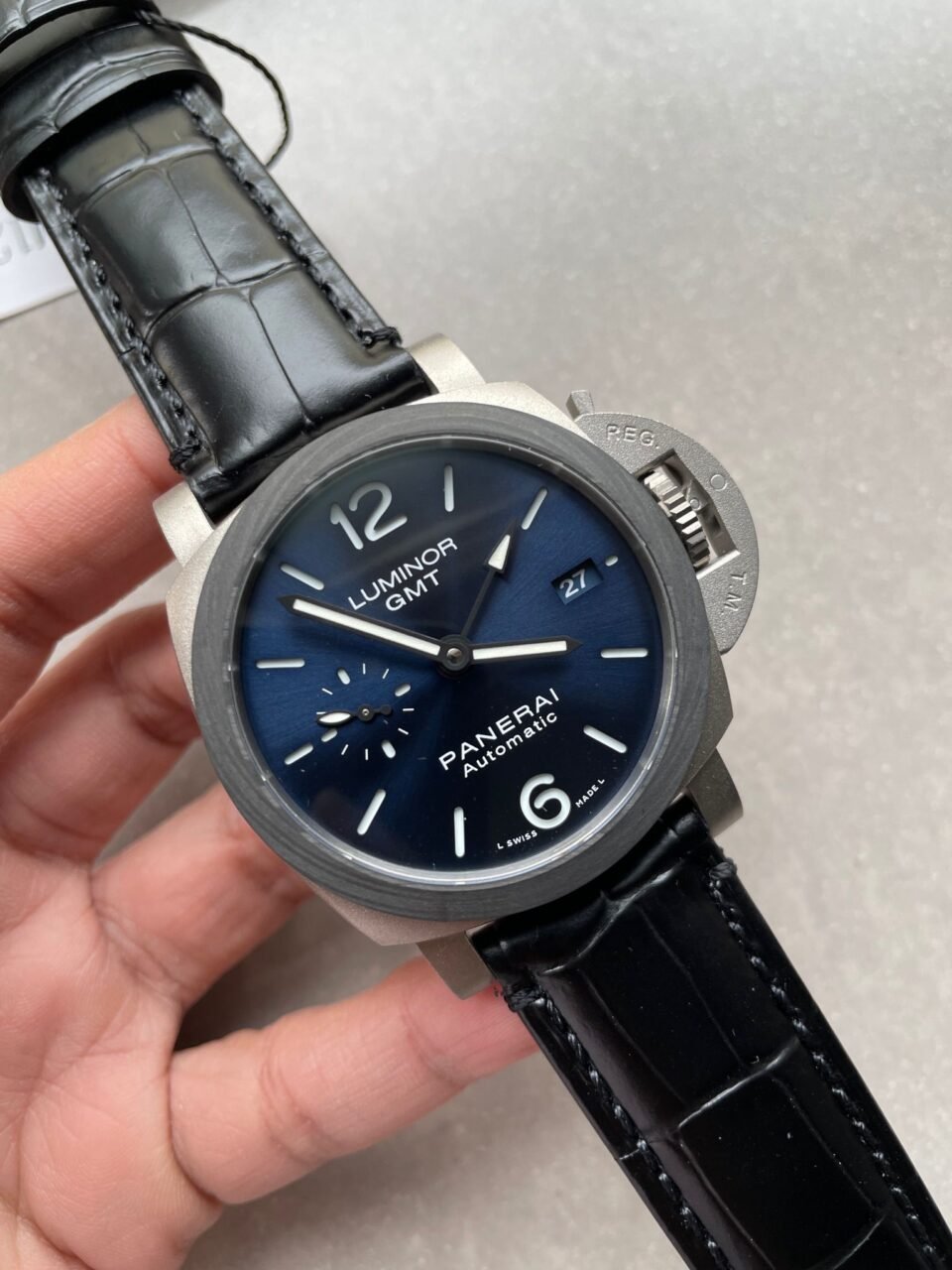 Luminor GMT PAM01279 TI Blue Dial Stick on Leather Strap VSF P9010 - Image 2