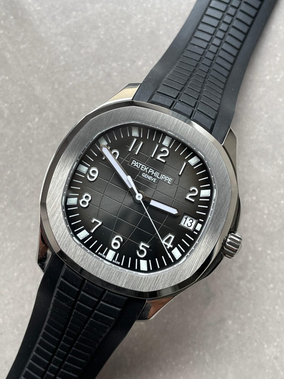 Aquanaut 5167 SS 3KF Best Edition Gray Dial on Black Rubber Strap A324 Super Clone V2 - Image 4
