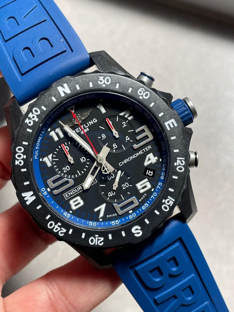Endurance pro OGF 44mm Black dial Blue Rubber Strap quartz movement - Image 2