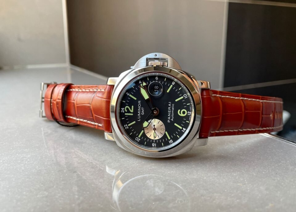 Luminor GMT 44mm PAM00088 SS Black Dial on Leather Strap VSF A7750 pam088 - Image 6