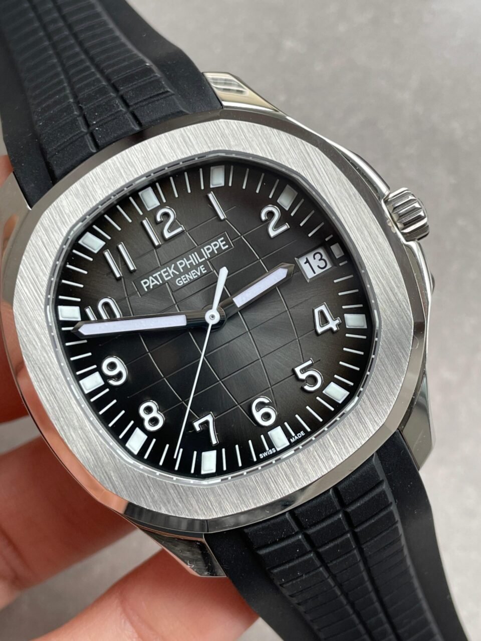 Aquanaut 5167 SS 3KF Best Edition Gray Dial on Black Rubber Strap A324 Super Clone V2