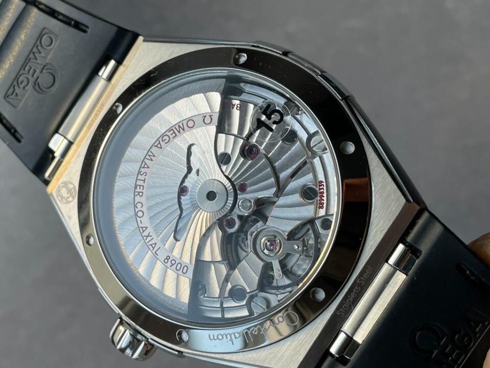Constellation Black Ceramic SS SBF 1:1 Best Edition White Textured Dial on Black Gummy Strap A8900 - Image 11