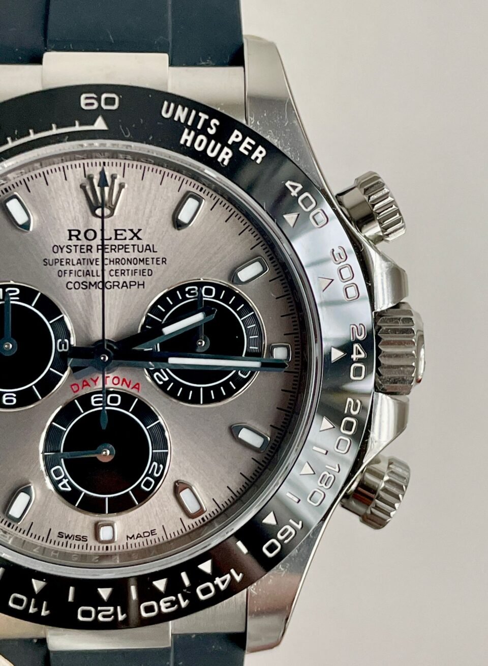 Daytona Grey Silver BTF 1:1 Best Edition 904L Steel Silver/Black Dial on Oysterflex Strap A4130 - Image 6