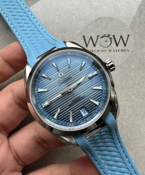 Aqua Terra 41mm VSF 1:1 Best Edition Summer Blue Dial on Blue Rubber Strap A8900