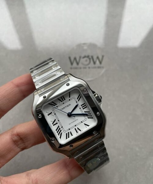 Santos de Cartir 35mm 2018 BVF 1:1 Best Edition White Dial on SS Bracelet MIYOTA 9015