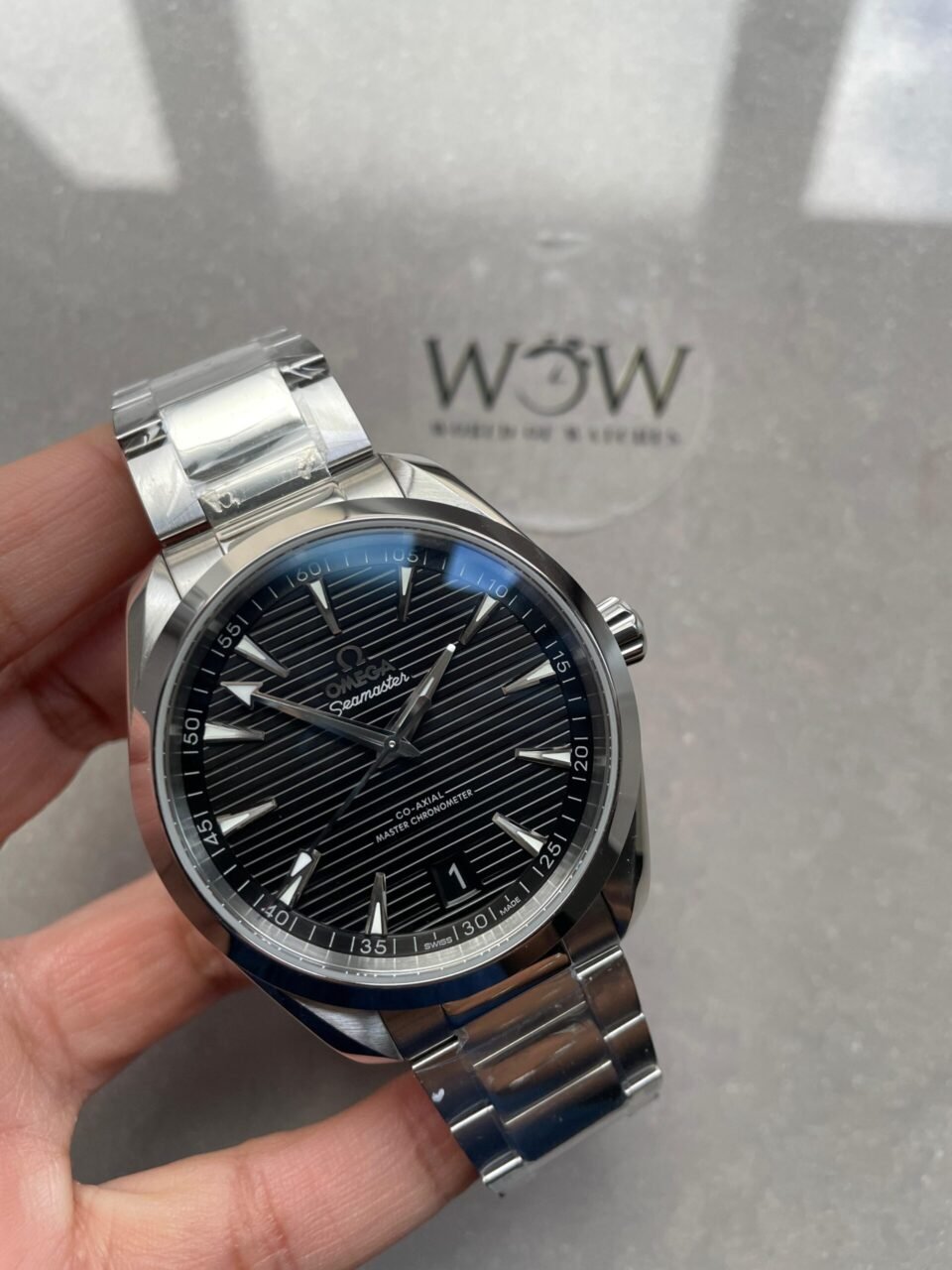 AQUA TERRA 150M MASTER CHRONOMETERS VSF 1:1 BEST EDITION BLACK DIAL SILVER SECOND HAND ON SS BRACELET A8900 - Image 3