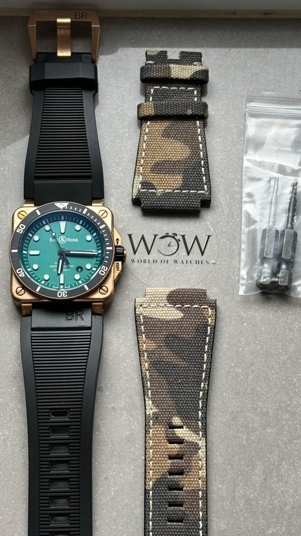 BR 03-92 Diver Ceramic Bezel Bronze B12 1:1 Best Edition Green Dial on Black Rubber Strap MIYOTA 9015 - Image 4