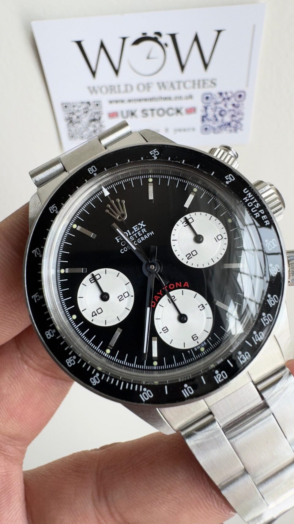 Daytona 6263 SS JKF Best Edition Black Dial White Subdials Black Tachymeter Bezel on SS Bracelet Venus 75 - Image 2