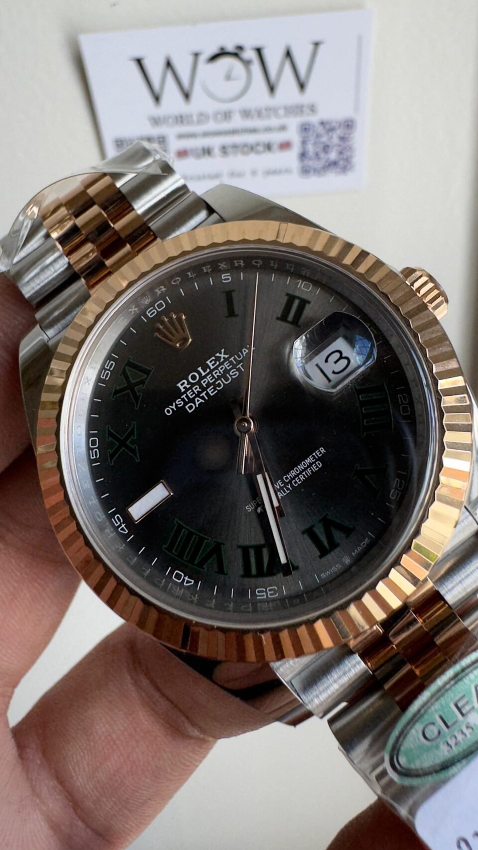 Datejust 41mm 126334 "Wimbledon" 904L RG Fluted Bezel Slate Dial on SS and RG Jubilee Bracelet Clean VR3235 - Image 2