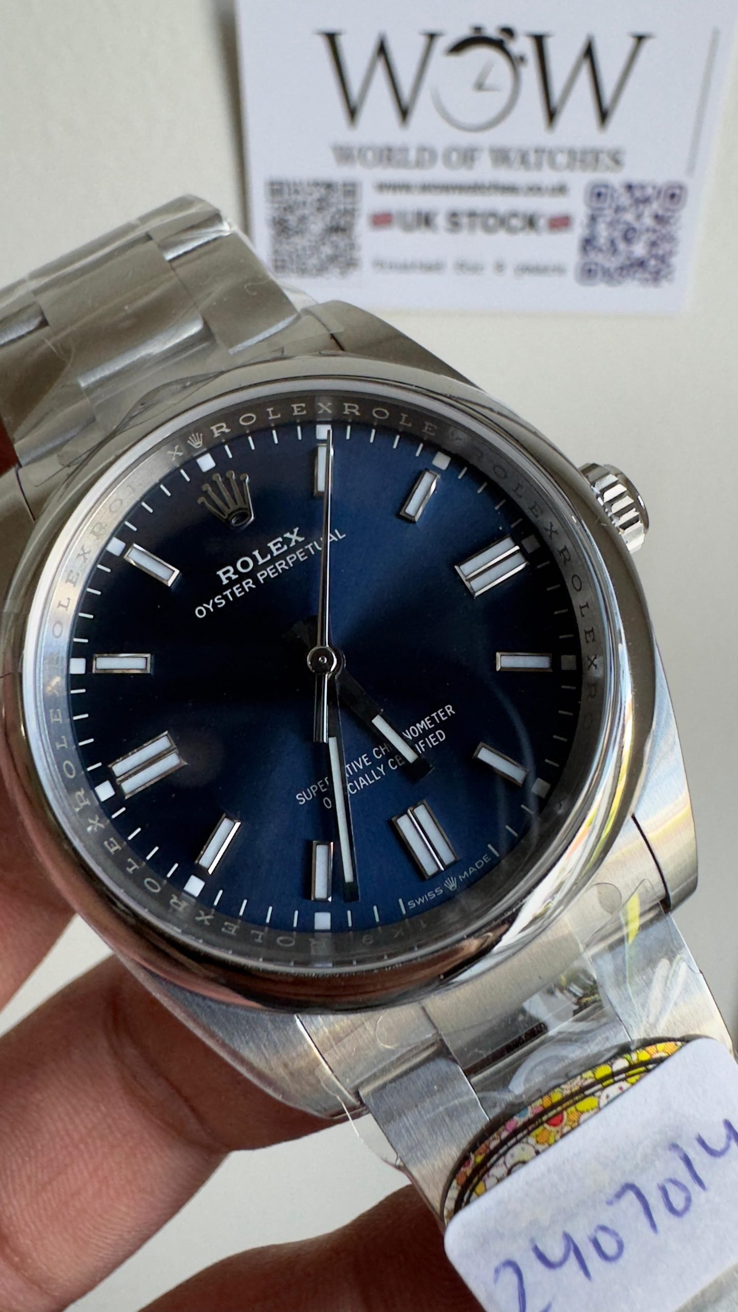 Oyster Perpetual 36mm 126000 904L SS Blue Dial Sticks on SS Oyster Bracelet Clean VR3230 - Image 3